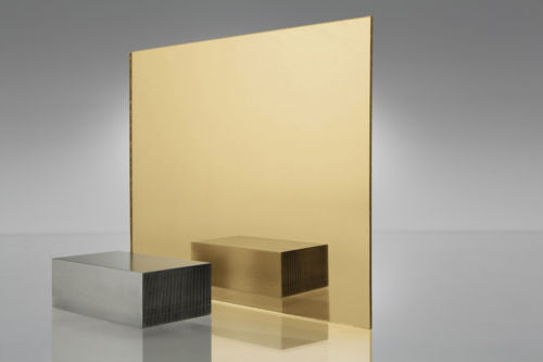 5pcs Acrylic (PMMA) Plexiglass Mirrored Sheets, Golden, 300mm x 300mm x 1.0mm