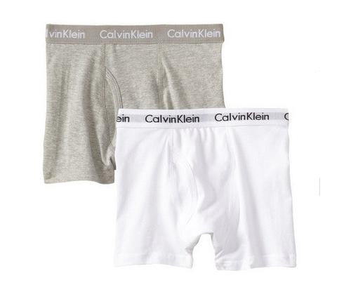 Calvin Klein Little Boys' CK 2PK Boxer Briefs, Assorted, Small 6/7 (CK005)