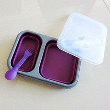 Hot Sale Eco Friendly Silicone Double Collapsible Lunch Box Bento Food Container