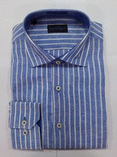 Mens linen stripes formal long sleeves shirts