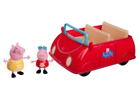 JazWares Peppa Pig Red Car Playset with 2 Exclusive Figures