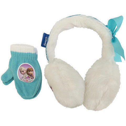 ABG Accessories Disney Frozen Girls White Anna and Elsa Ear Muff and Mittens Set