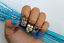 3 ZINC ALLOY KNUCKLE BAND MIDI FINGER RINGS - 16.5 mm PEARL & GOLD