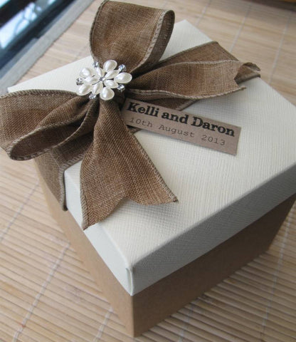 Vintage Style Personalised Wedding Favours - Empty / Filled - Large12cm Gift Box