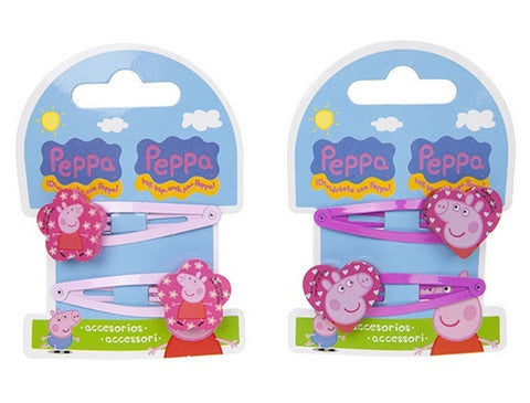 Lugar Difusion Peppa Pig 2pc Hair Clip with ribbon Pink/Fuchsia