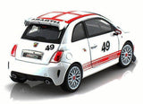 Fiat Abarth 500 #49 White Bburago 28101 1/24 scale Diecast Model Toy Car