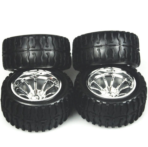 4 PCS Wheel Rim & Tires Redcat HSP 1:10 Monster truck RC Car 12mm Hub 88055