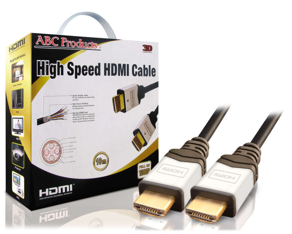 10M GOLD HDMI TO HDMI CABLE AUDIO VISUAL CONNECTION LEAD V1.4 1080P TV HDTV 3D