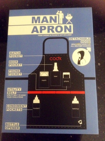 Man Apron with detachable hood