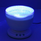 LED Night Light Projector Ocean Blue Sea Waves Projection Lamp With mini Speaker