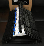 Lot 100 Mainstays Plastic Tubular Slotted Black Adult Clothing Clothes Hangers