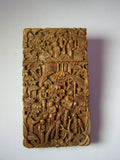 Superb Quality 19thC Antique Chinese Sandalwood Deeply Carved Card Case