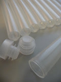 10 Count (LARGE) 16 x 125mm Plastic Test Tubes With Caps, Frosted/Clear