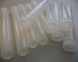 10 Count (LARGE) 16 x 125mm Plastic Test Tubes With Caps, Frosted/Clear
