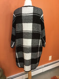 AQUA BRAND BLOOMINGDALES BLACK WHITE PLAID SWEATER