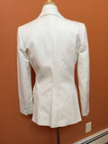 DOLCE AND GABBANA White Cotton Long Sleeve Blazer Jacket