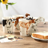 3D Hand Painted Animal Design Tea Coffee Ceramic Mugs