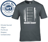 Beard Length Chart T Shirt - New Funny Hipster Tee - Size S - XXL