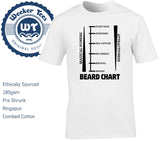 Beard Length Chart T Shirt - New Funny Hipster Tee - Size S - XXL