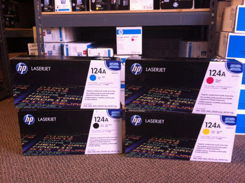 HP 124A Black & Color Toner Set of 4: Q6000A Q6001A Q6002A Q6003A