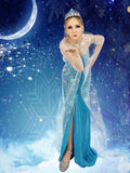 Adult Womens Frozen Princess Elsa Costume Cosplay Party Gown Fancy Dress Outfit