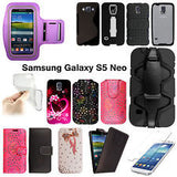 Tempered Glass/Leather Wallet Flip/Silicone Gel Case For Samsung Galaxy S5 Neo