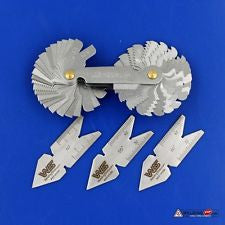 Screw thread pitch cutting gauge tool set 4pcs centre gage 55&60° Inch & Metric