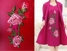 3D Pink Lace Floral Patch Embroidery Patch Motif Venise Applique Sewing T1540