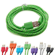 for Samsung Galaxy Micro USB 1M/2M/3M Sync Data Charger Cable Cord Hemp Rope