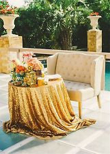 72'' round Gold Sequin Tablecloth/Cover For Wedding/Event/Party/Banquet