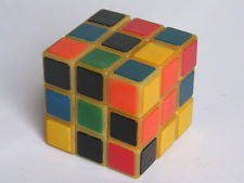 OLD CUBE W/ GLUED PLASTIC TILES PLATES PUZZLE RUBIK MAGIC LOGIC GAME RARE (2)*