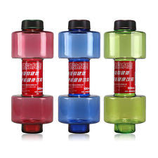 New Weight 550ml Dumbbell Cup Fitness Water Bottle Plastic Sealed Red Blue Green