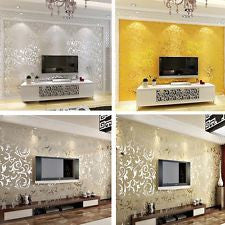 3D Modern Wall paper Roll silver background for living room & bedroom home decor