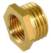 BRASS BSPP REDUCING HEXAGON BUSH MALE TO FEMALE ADAPTOR VARIOUS SIZES