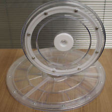 LARGE 12" MEDIUM 9" ACRYLIC ROTATING LAZY SUSAN TURNTABLE SERVING PLATE DISPLAY