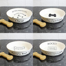Personalised Dog Bowl, 4 Designs Pet Food Water Bowls, Ceramic