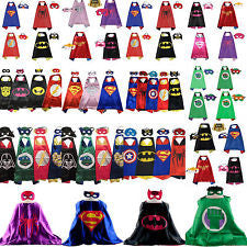 Superhero Cape (1 cape+1 mask) for kids birthday party favors and ideas