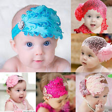 Cheap Cool Kid Girl Infant Headband Bow Flower Headwear Hair Band Hairband Decor