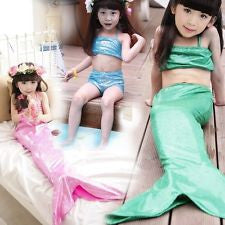 Mermaid Tail SwimSuit For Kids Girls Summer 3PCS Set