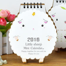 2016 Little Sheep Cute Desk Mini Calendar Scheduler Agenda Memo Planner Table