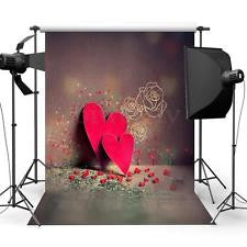 3x5ft Vinyl Red Heart Wall Photography Backdrop Photo Props Studio Background