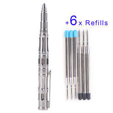 MANKER Titanium Tactical Defense Pen Tungsten steel Tip Glass Breaker +6x Refill