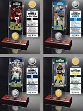 Choose NFL Player Ticket & Minted Bronze or Metal Medallion Coin Acrylic Desktop