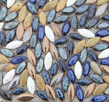 oval ceramic pebble mosaic kitchen backsplash bathroom wall tile