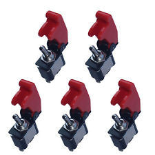 5 X 12V 20A Red Cover Rocker Toggle Switch SPST ON/OFF Car Truck Boat 2Pin