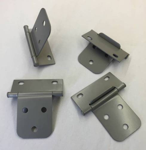 2-3/8" Non-Mortise Gray Metal Cabinet Door Hinge, Qty 8