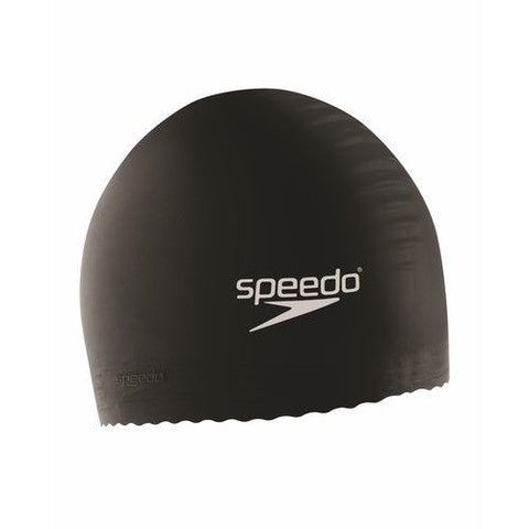 Speedo Solid Latex Swimming-Swim Head Cap (Black)