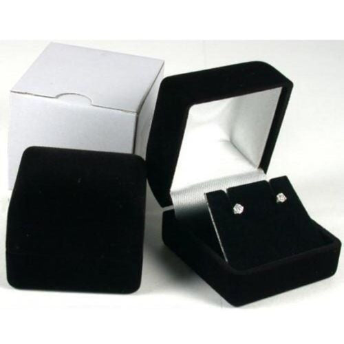 Black Velvet Earring or Ring Jewelry Gift Box