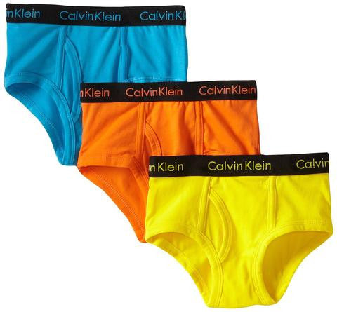 Calvin Klein Big Boys' CK 3PK Briefs, Assorted, Medium 8/10 (CK004)