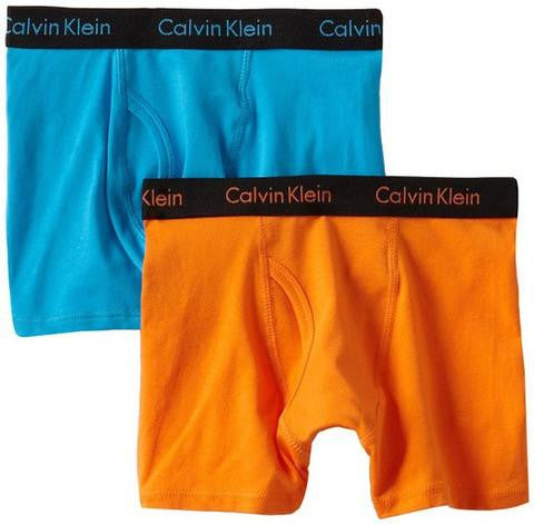 Calvin Klein Little Boys' CK 2PK Boxer Briefs, Assorted, Small 6/7 (CK006)